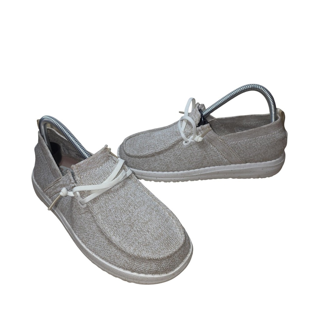 Hey Dude Wendy Halo Knit Shoes Women 6 Beige Tan Slip On Comfort Walking Casual